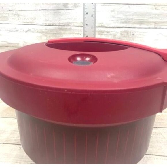 Tupperware 7643A-1 3L Microwave Pressure Cooker Red Durable Plastic Steamer - Picture 12 of 13